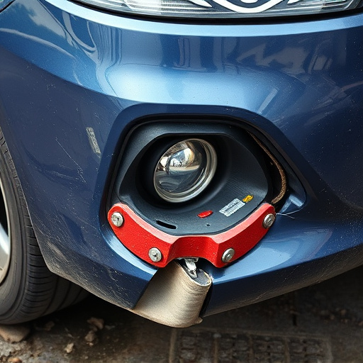 damaged car bumper