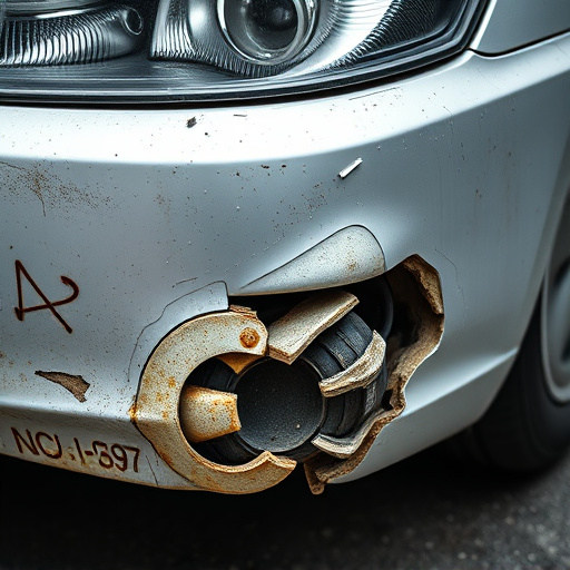 damaged car bumper