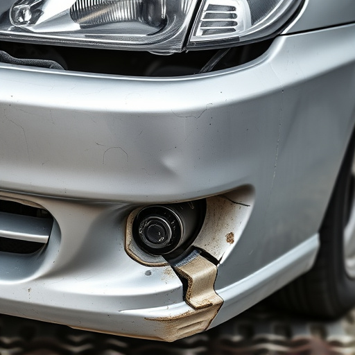 damaged car bumper