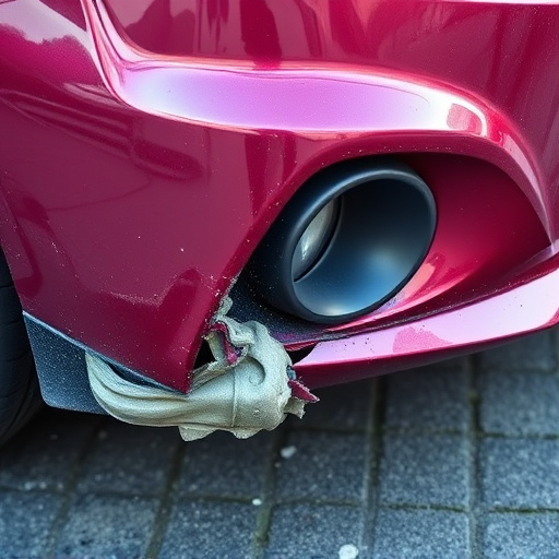damaged car bumper