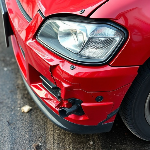 damaged car bumper
