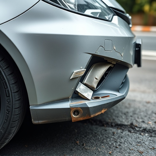 damaged car bumper