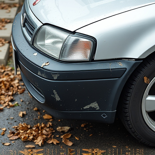 damaged car bumper