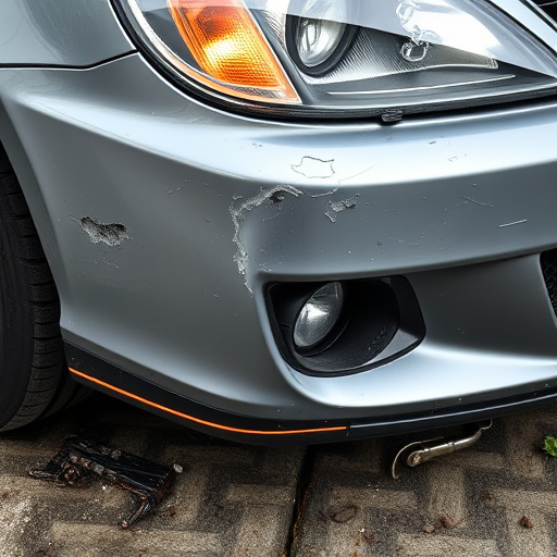 damaged car bumper