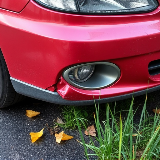 damaged car bumper