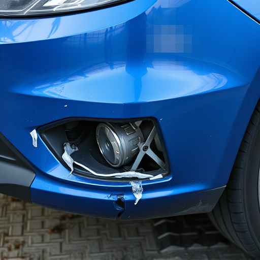 damaged car bumper