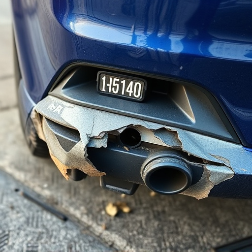 damaged car bumper