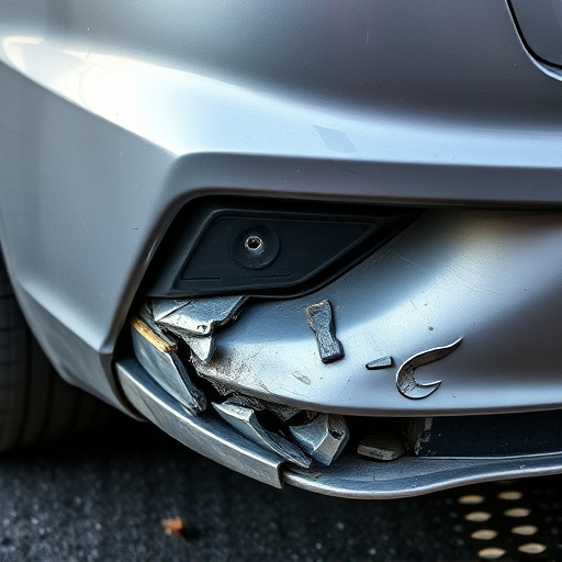 damaged car bumper