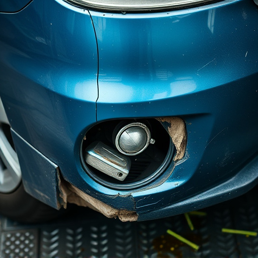 damaged car bumper