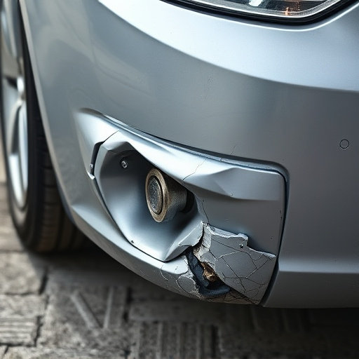 damaged car bumper