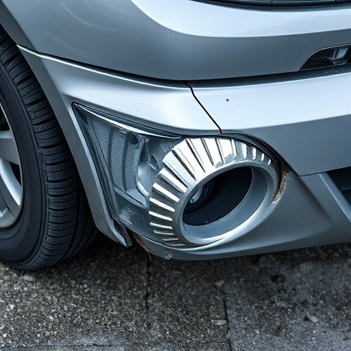 damaged car bumper