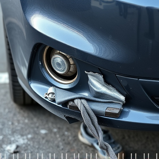 damaged car bumper