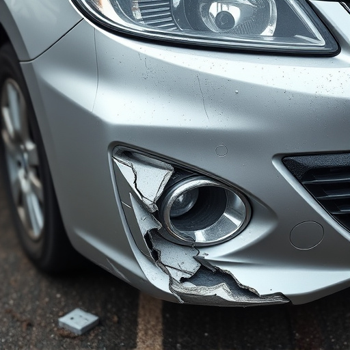 damaged car bumper