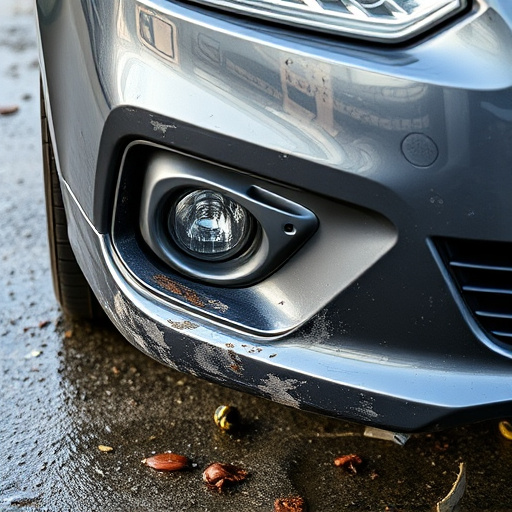 damaged car bumper