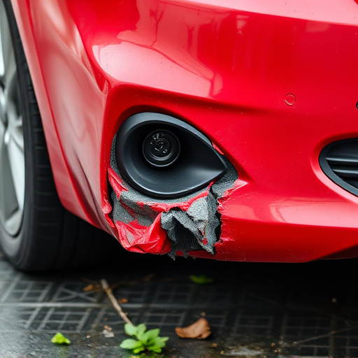 damaged car bumper