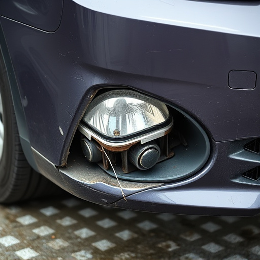 damaged car bumper