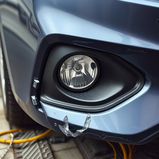 damaged car bumper