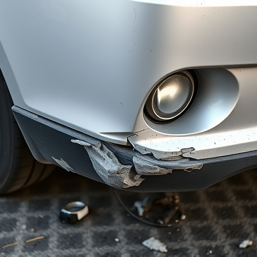damaged car bumper