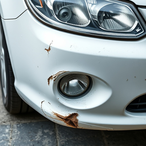 damaged car bumper