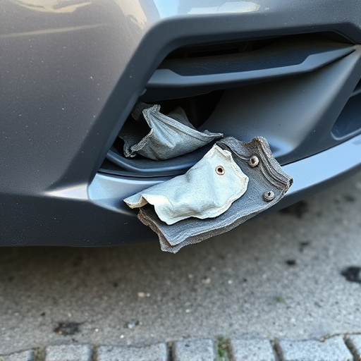 damaged car bumper