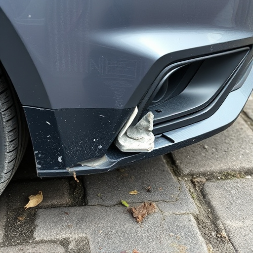 damaged car bumper