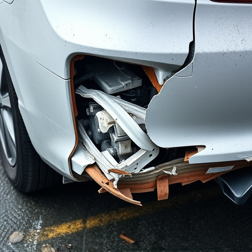 damaged car bumper