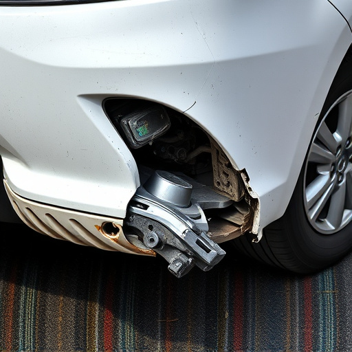 damaged car bumper