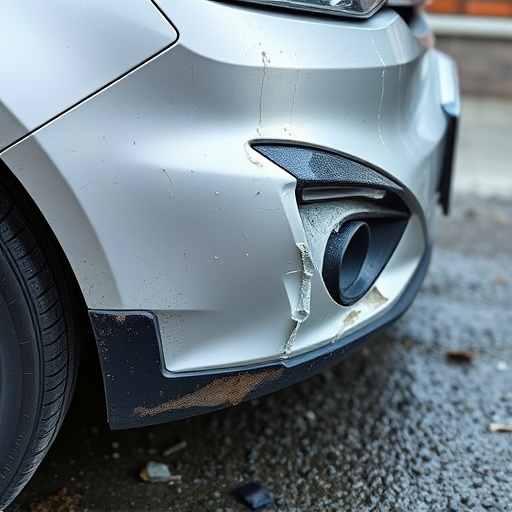 damaged car bumper