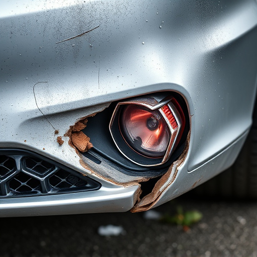 damaged car bumper