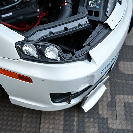 damaged car bumper