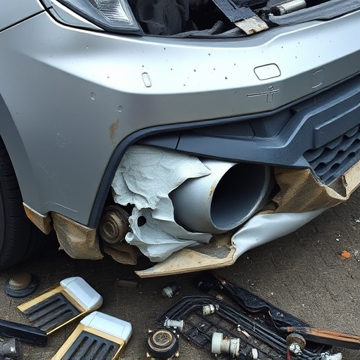 damaged car bumper