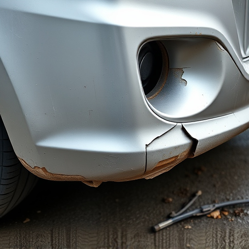 damaged car bumper