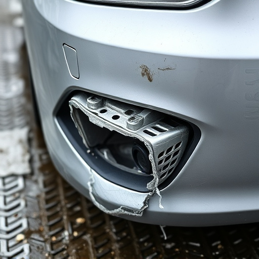 damaged car bumper