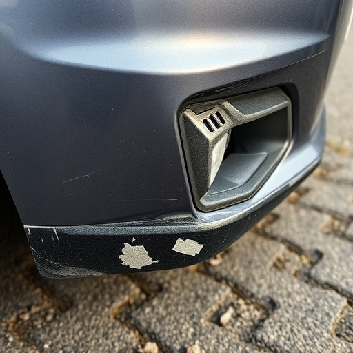 damaged car bumper
