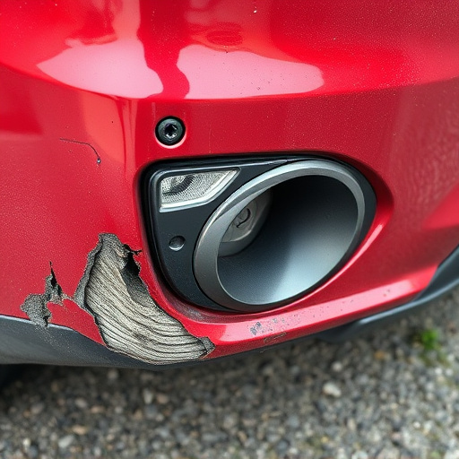 damaged car bumper