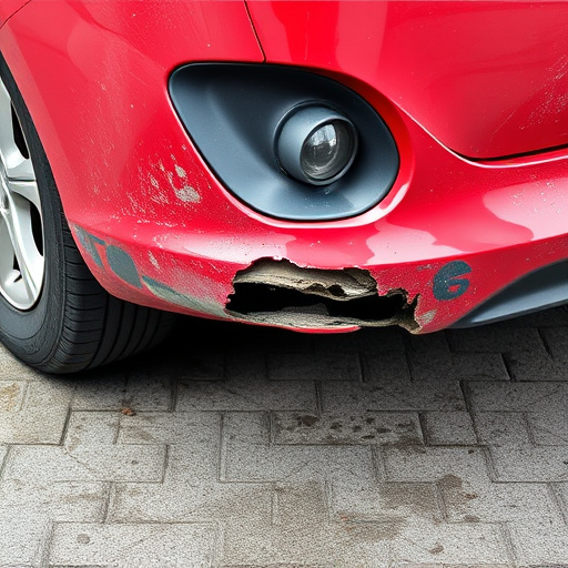 damaged car bumper