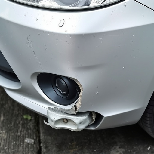 damaged car bumper