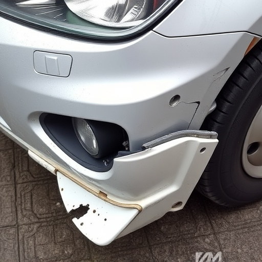 damaged car bumper