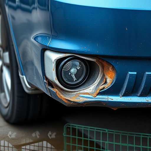damaged car bumper
