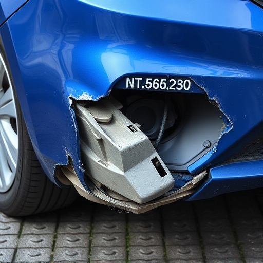 damaged car bumper