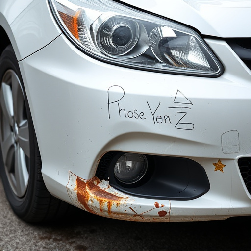 damaged car bumper