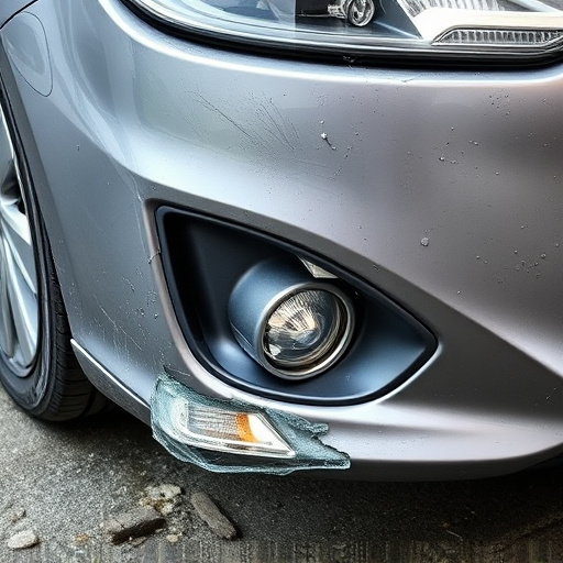 damaged car bumper