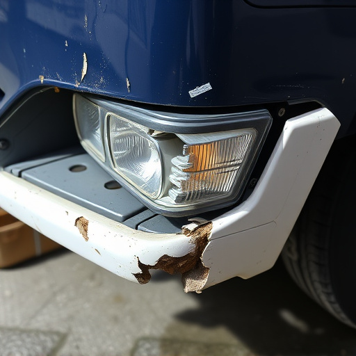 damaged car bumper