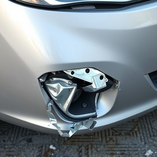 damaged car bumper