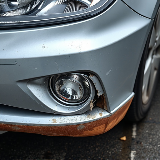 damaged car bumper