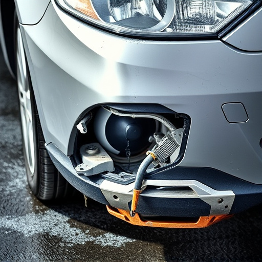 damaged car bumper