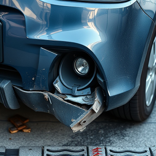 damaged car bumper