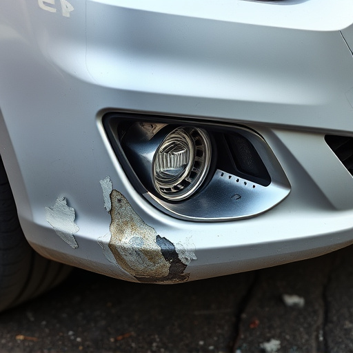 damaged car bumper