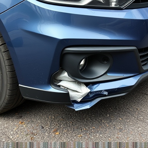 damaged car bumper