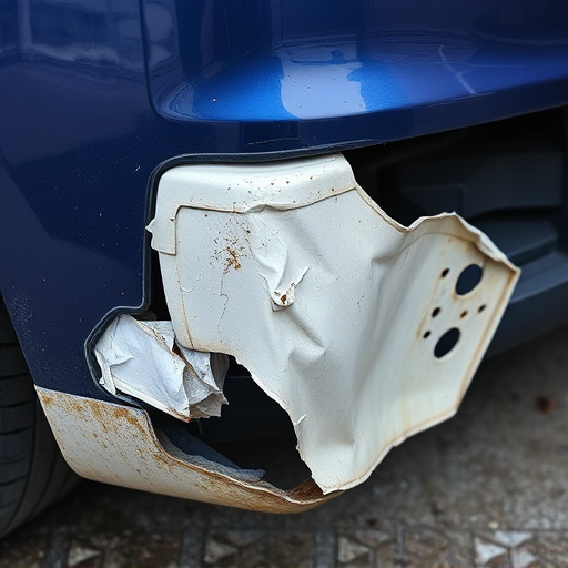 damaged car bumper
